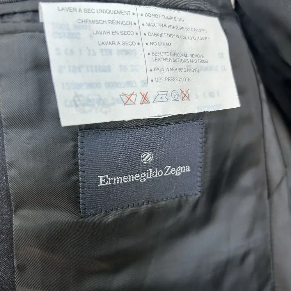 Ermenegildo Zegna 2 Piece Suit Charcoal Gray Size 42 R Blazer Pants 30x29